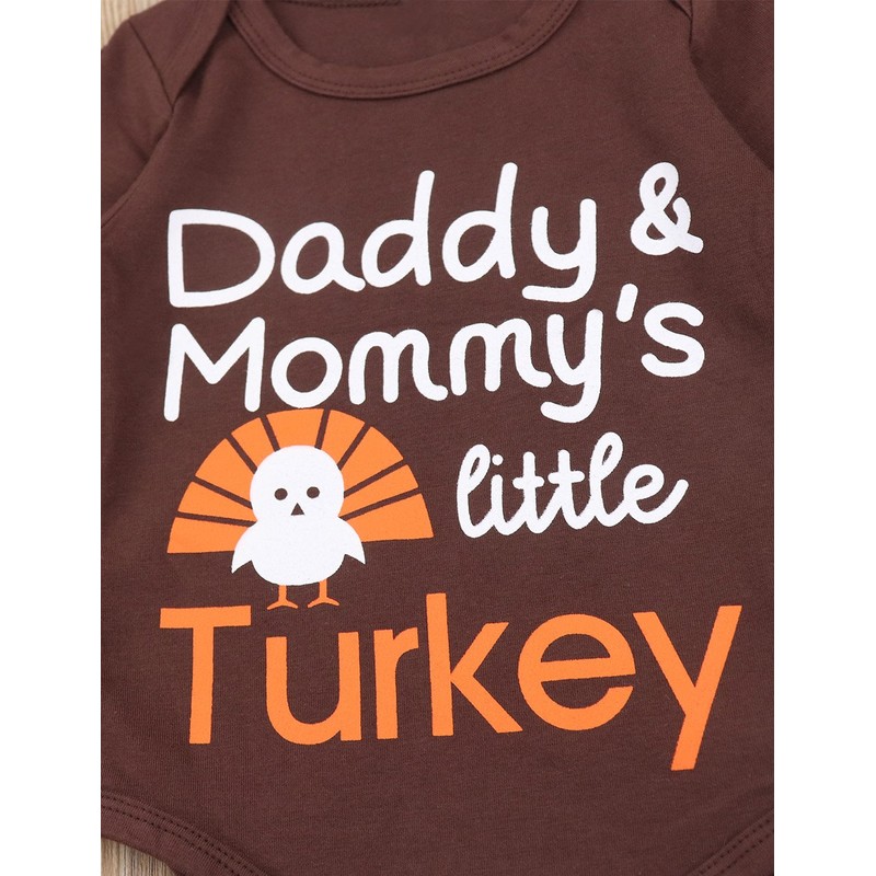 oklady Baby Thanksgiving Outfit Newborn Boy Girl Letter Print Romper