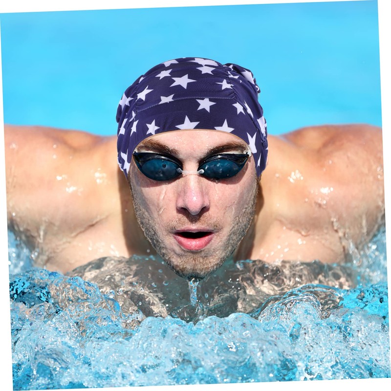 BIUDECO Pleated Swim Cap Long Hair Friendly Elastic for Adults