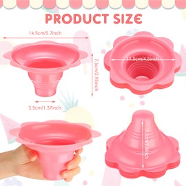 Eaasty 2000 Pieces 4 oz Colorful Plastic Dessert Cups Flower Shaped Shaved Ice Cups Small Leak Proof Plastic Slush Snack Ice Cream Bowls for Trifle and Shaved Ice