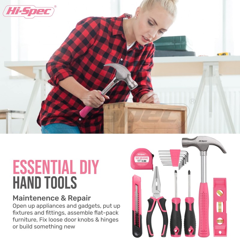 Hi-Spec 58pc Pink 8V USB Electric Power Cordless Drill Driver