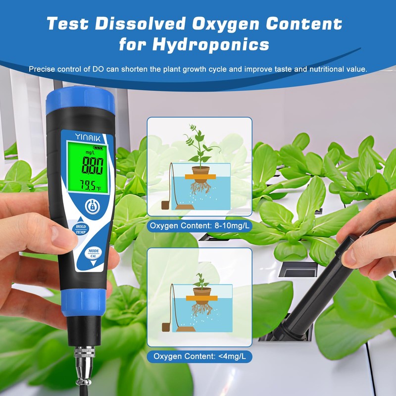 YINMIK Dissolved Oxygen Meter Digital Dissolved Oxygen Test kit for