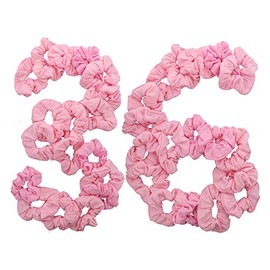 36 Pcs Solid Hair Scrunchies - Light Pink