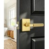 Probrico Brushed Gold Privacy Door Handle, Knurled Lever, Heavy Duty