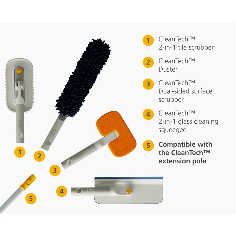 Joseph Joseph CleanTech 2-in-1 Bathroom Tub Shower Cleaning Scrubber with