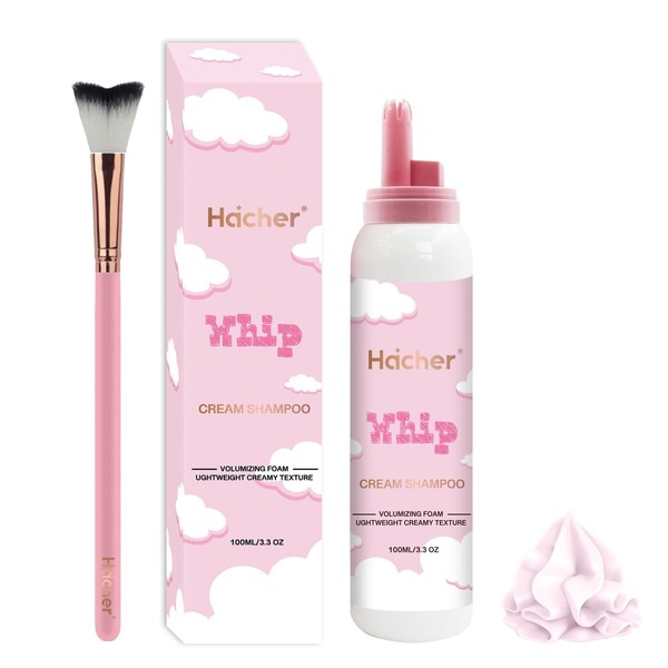 HAICHER Whipped Lash Shampoo, Eyelash Extension Cleanser + Brush, 100ml