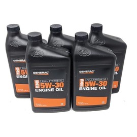 Generac 5-Pack Full Synthetic Motor Oil 5W-30 SN Quart Bottle Part# 0J5140