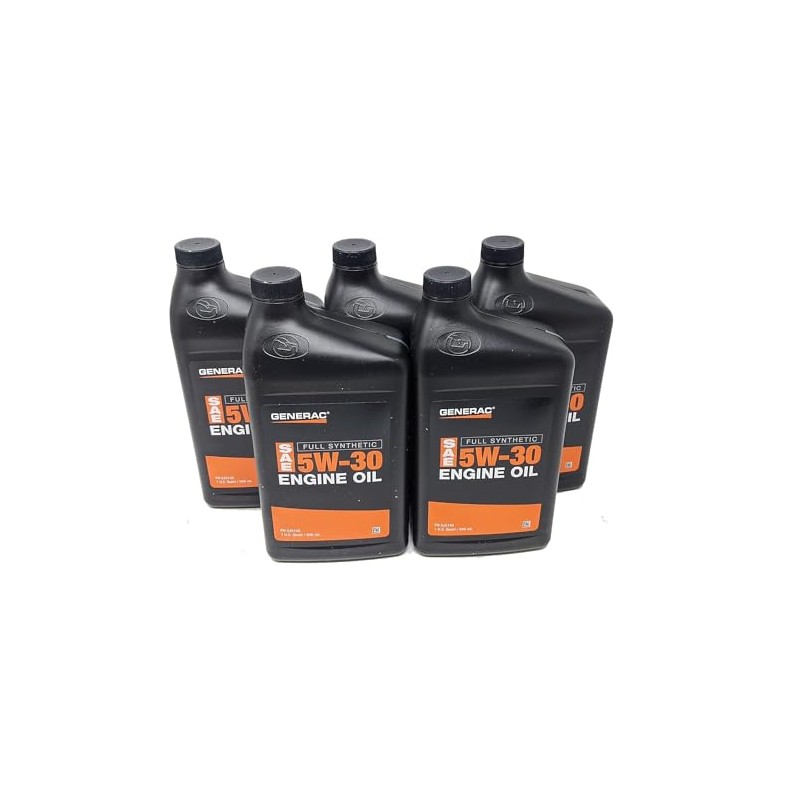 Generac 5-Pack Full Synthetic Motor Oil 5W-30 SN Quart Bottle