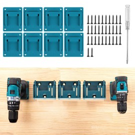 PZJFH Pack of 8 Wall Mount Tool Holder for Makita 18 V/14.4 V, Power Tool Drilling Tools Holder Machine Holder with 32 Screws, 1 Screwdriver