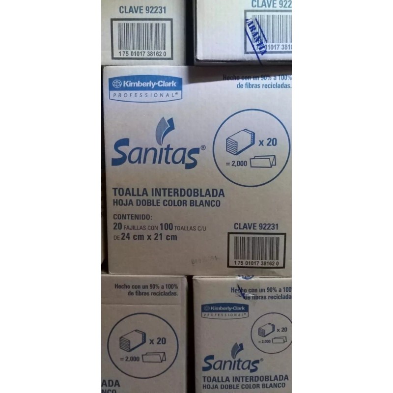 Kimberly-Clark Sanita Toalla Interdoblada Con 4000 Piezas 40 Paquetes D