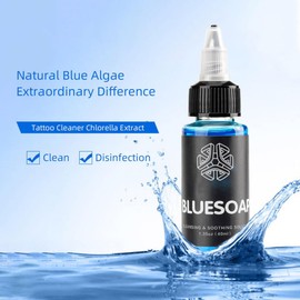 Jabón azul para tatuajes - Jabón limpiador para lavado de tatuajes de 40 ml con botella vacía 200 ml