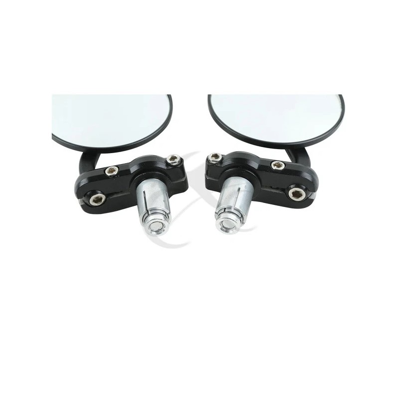 TCMT Black Motorcycle Round 7/8" Bar End Rearview Side Mirrors