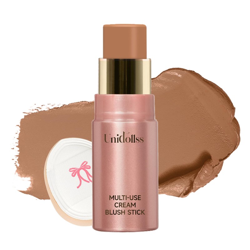 Multi-Use Makeup Cream Blush Stick, Unidollss 3-in-1 Buildable Contour Bronzer