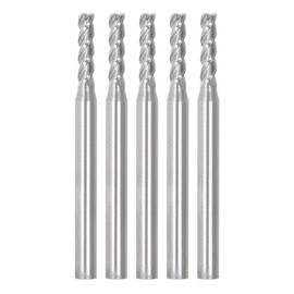 Thomletha 5Pcs 3/32 Inch End Mill 4 Flute Helix Carbide End Mill Carbide Square End Mill Fit for CNC, Engraving Machine Carbon Steel, Mould Steel, etc