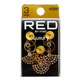 RED by Kiss Dreadlock Jewelry Braid Charms Hair Cuffs for Women Braiding Hair Pendants Decoration Clips 3PCS