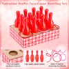 Leitee 33 Pcs Valentine Bottle Toss Game Bowling Set Red