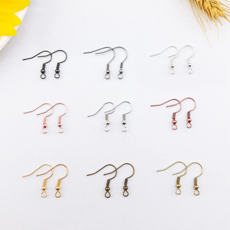 100 pares de ganchos de color rodio para arete franceses,