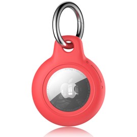 360° Protective Case for AirTag, AirTags Keyring Holder, Scratch-Resistant, Lock Design, Keychain for AirTag, TPU Full Cover Case for Key, Bag, Luggage, Pet Collar (Red)