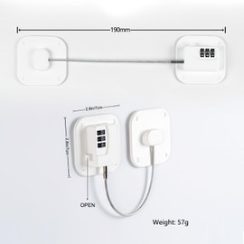 FKTUV Cabinet Locks with Combination,Drawer Locks,Child Proof Refrigerator Lock,Child Safety Locks for Cabinets (White 4pcs)