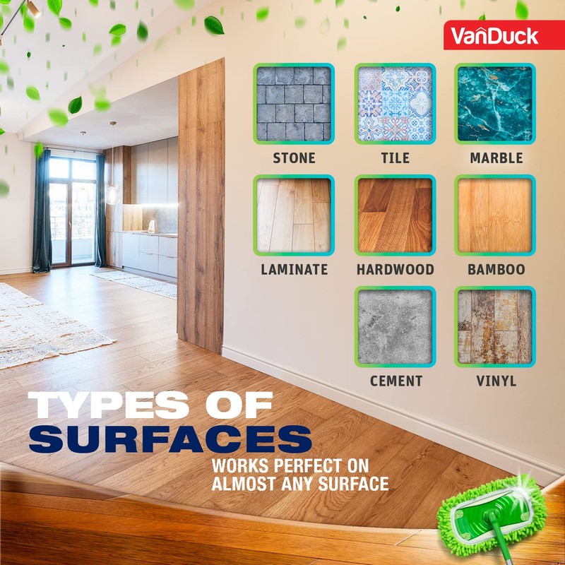 VanDuck Dust Mop Refill Compatible with Swiffer Sweeper (2 Pack)