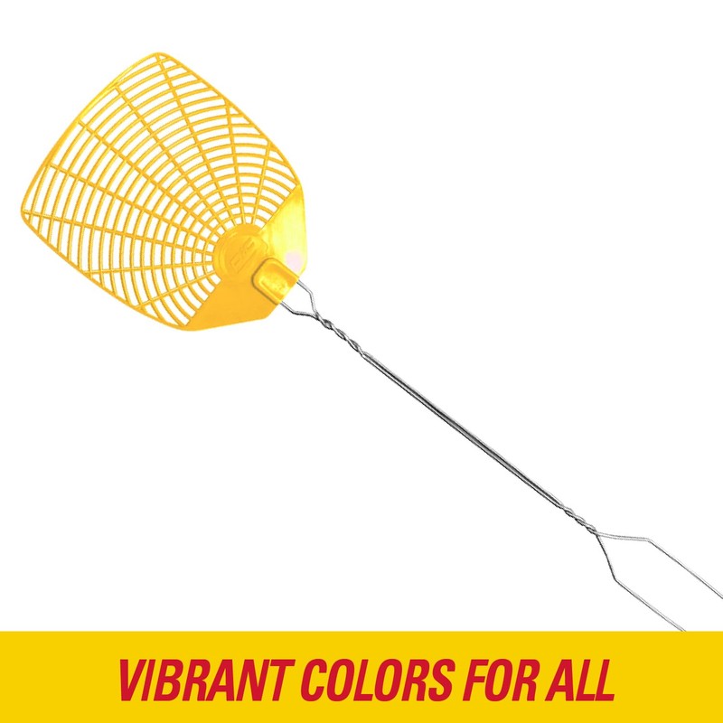 PIC Wire Metal Handle Fly Swatters (Colors May Vary), 6
