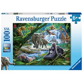 Ravensburger Jungle Animals 100 Piece XXL Jigsaw Puzzle for Kids - 12970 - Every Piece is Unique, Pieces Fit Together Perfectly