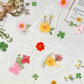 Oecoel Large Size Transparent Dried Flower Bookmarks, 20 PCS Handmade DIY Flower Page Clips,World in Bottle-Making Stunning Herbarium(Honey Jar)