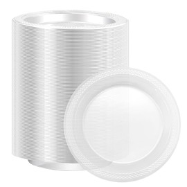 NovaHF 100 Pack 6 Inch Clear Plastic Dessert Plates Disposable, Small Appetizer Desert Plates for Dessert Appetizers BBQ Party Travel and Events BPA Free Disposable Plates Bulk