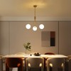 CNRATYE 3-Light Brushed Nickel Chandelier Milk Globe Glass Pendant Lights