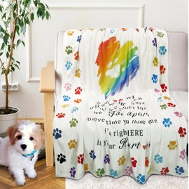 wefrea Dog Memorial Gifts - Pet Memorial Blanket Loss of Dog Sympathy Gift with Colorful Pawprints, Cat or Dog Loss Sympathy Gift-Pet Loss Gifts Throw Blankets 50"x60"