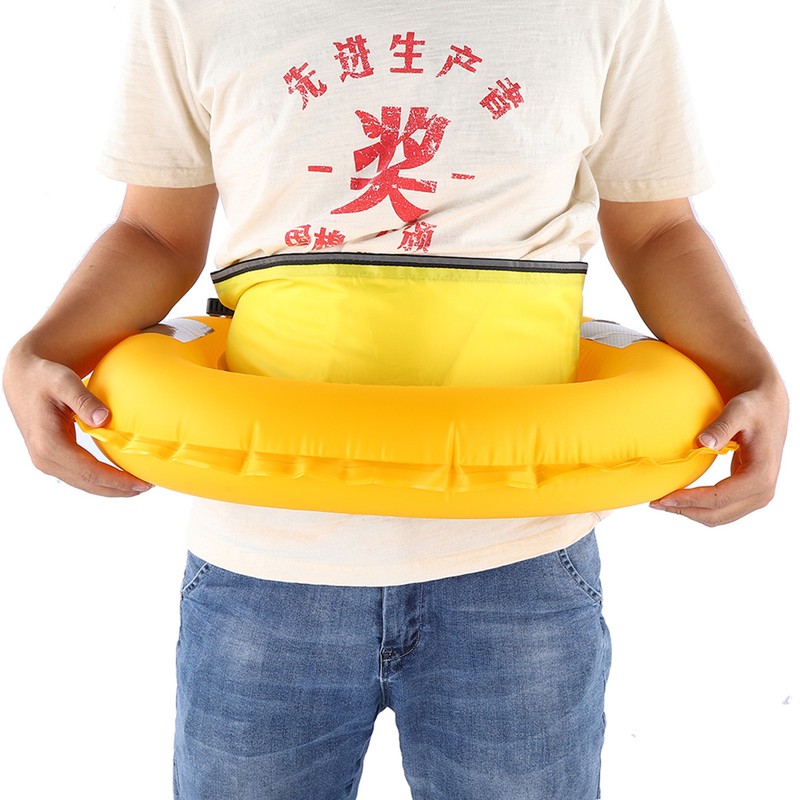 Adjustable Inflatable Life Jacket Belt With Reflective Tapes and Whistle(Yellow)