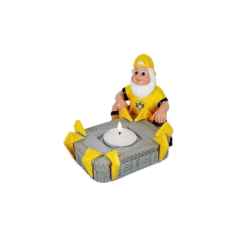 Borussia Dortmund BVB Garden Gnome with Stadium - Tea Light