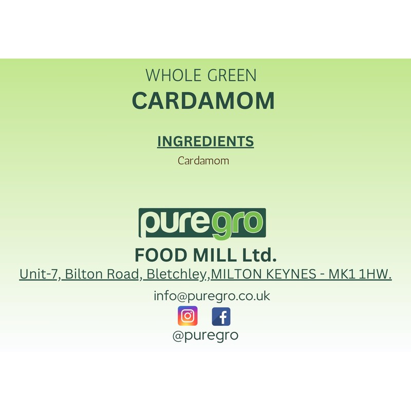 Whole Green Cardamom (Puregro) 50g