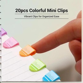 Colorful Mini Clips for Notebooks, 20pcs Potable Paper File Bookmarks, Office  Tools Supplies for Home School Dormitory