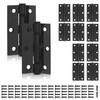 12 PCS Black Door Hinges, 3 Inch (75.5mm) Black Butt