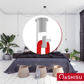 OASHISU Pack of 3 Wall and Ceiling Pins Surface-Mounted Cable Holder for Lamp, Textile Cable Holder as Ceiling Mounting, Cable Holders, Wall Mounts, Ceiling Mounts, DIY with Screws and Dowels, White