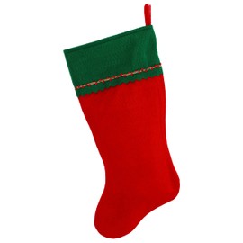 Monogrammed Me Christmas Stocking, Green and Red Felt