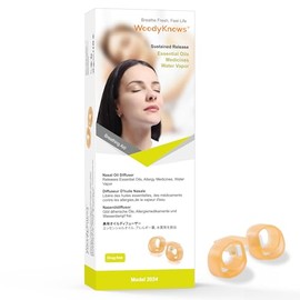 WoodyKnows Nasal Oil Diffuser, Model 2024 Soft │ Invisible Personal Aromatherapy │Generic Nose Spray Device │ Water Steam Inhaler (Trial XS/S/M/L)
