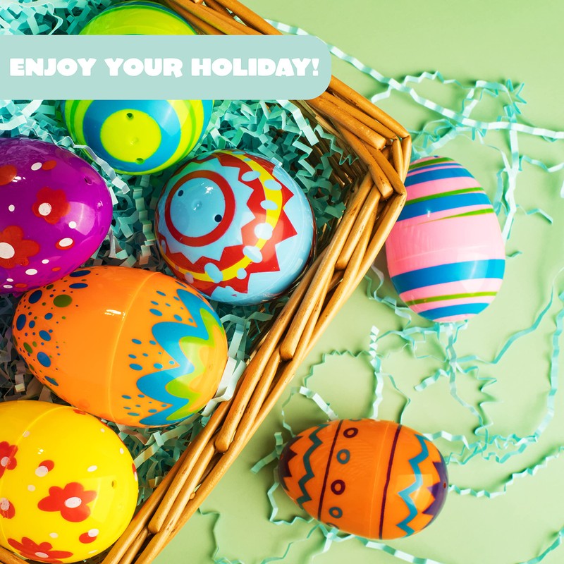 JOYIN 24 x 8 cm Printed Easter Eggs, Empty Easter