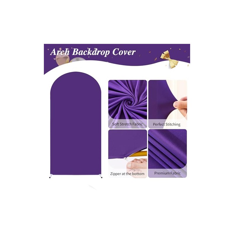 Cubierta de fondo de arco morado de 6 pies, fundas