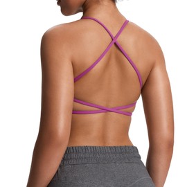 Aoxjox - brasier deportivo para mujer, sin espalda, acolchado para yoga, sin espalda, para yoga, Cattleya Purple, XL
