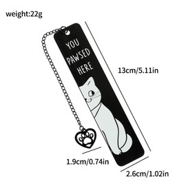 Usinynia 2 PCS Cute Cat Bookmark Stainless Steel Kitten Book Mark Funny Bookmarks for Women Men Teens Boys Girls