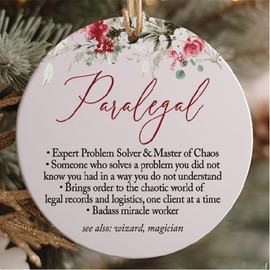 Paralegal Christmas Ornament, Employee Gift Ideas, Grad Gift, Problem Solver, Master Of Chaos Ornament, Law Firm Present Idea for Staff