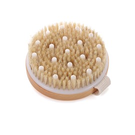 Dry Brushing Body Brush with Soft Grip Natural Boar Bristles for Lymphatic Drainage,Cellulite Treatment,Skin Exfoliation Organic Spa Quality Body Scrubber,Massager for Shower and Dry Brushing