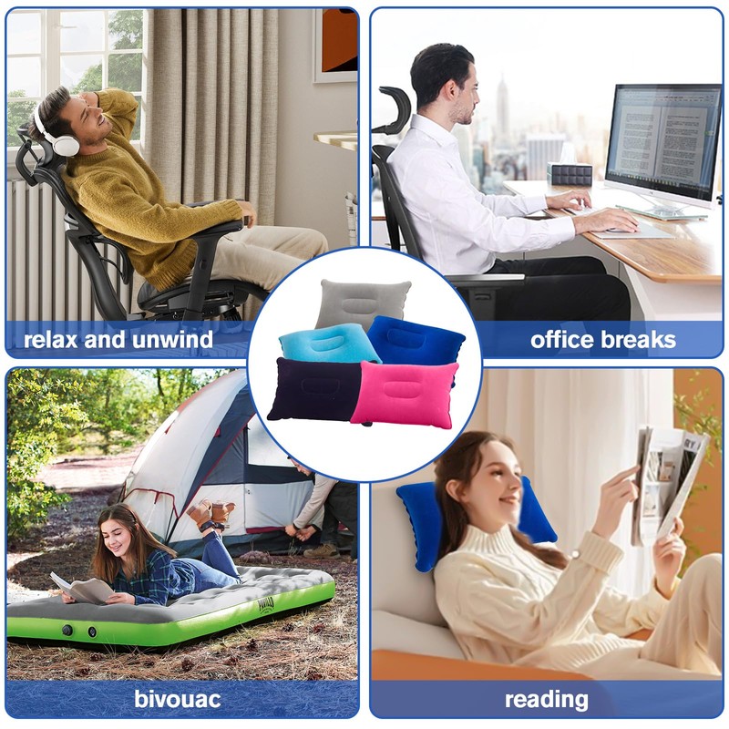 VEGCOO 5 Pack Inflatable Pillow, Multipack of Blow Up Pillows