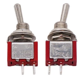 mxuteuk 10pcs Mini Toggle Switch SPST 2 Position 2 Pin On/Off AC 125V with 5A Waterproof Cap MTS-101-10MZ
