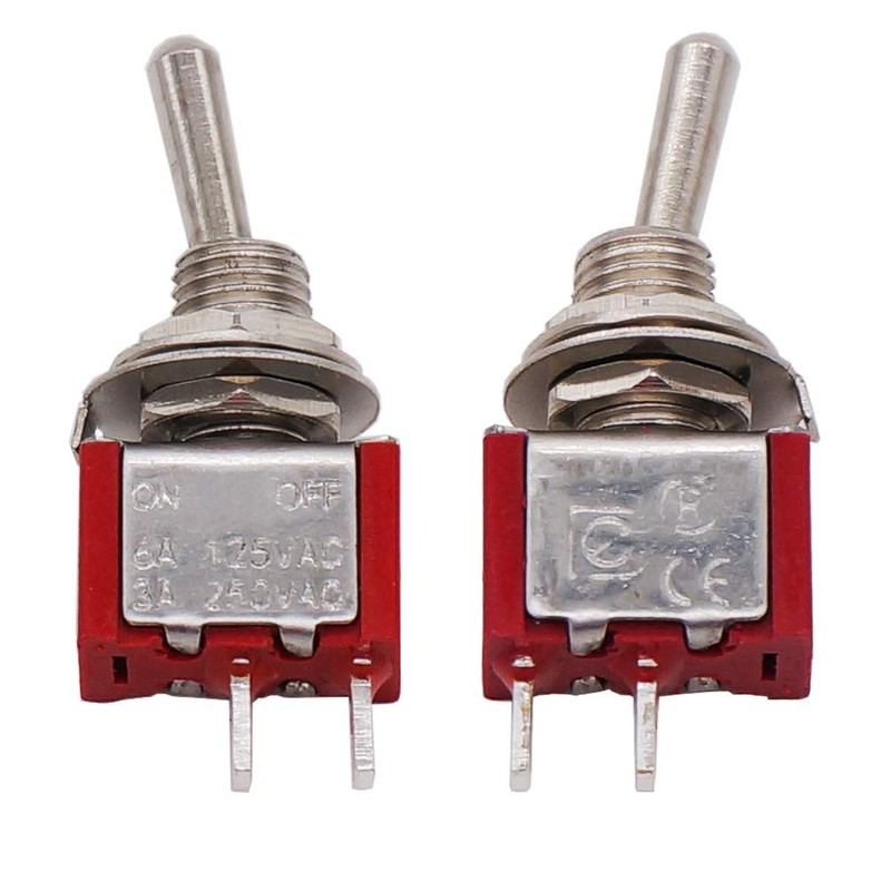 mxuteuk 10pcs Mini Toggle Switch SPST 2 Position 2 Pin