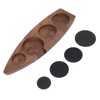 Boat Shape Coffee Tamper Holder Walnut Wood Coffee Distributor Holder