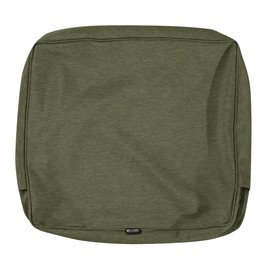 Classic Accessories Montlake Water-Resistant 25 x 22 x 4 Inch Patio Back Cushion Slip Cover, Heather Fern Green