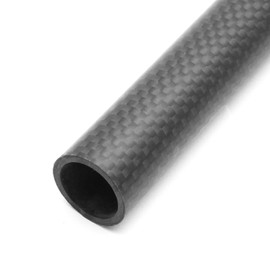 2pcs 1 Meter 14x10x1000mm Carbon Fiber Tube Roll Wrapped (14mm OD / 10mm ID, Plain Weave, Gloss Finish)