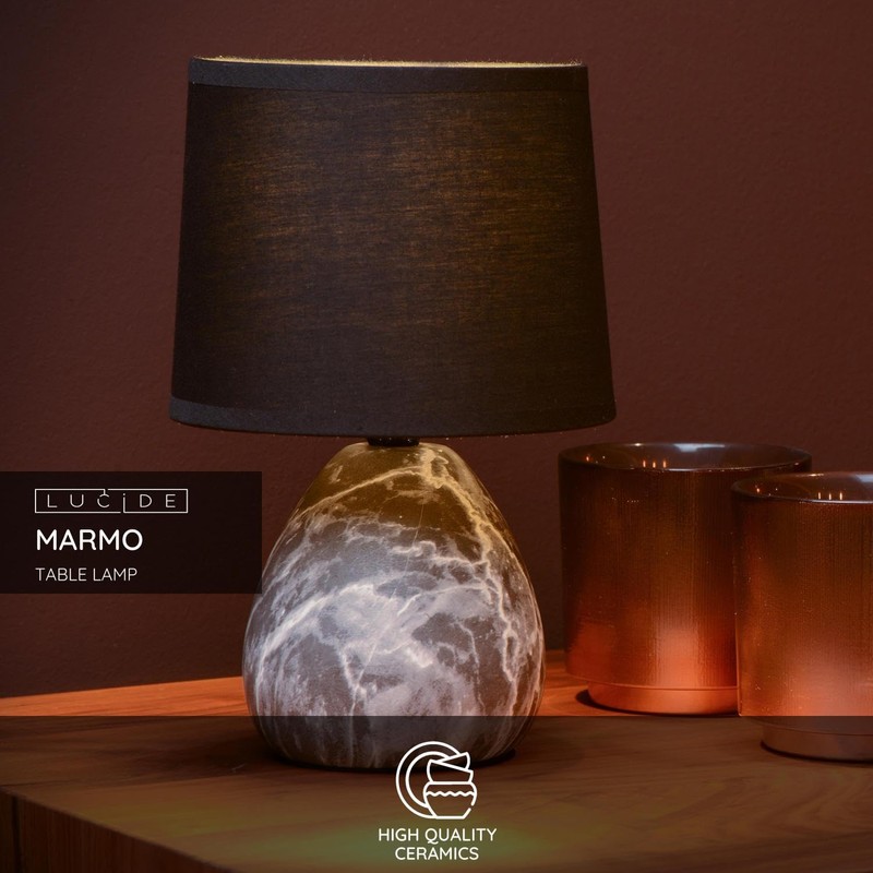LUCIDE MARMO Table Lamp Diameter 16 cm 1 x E14